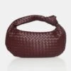 The Blame Burgundy Woven PU Knot Detail Mini Grab Bag -LoafLuxe Shop 9 265f2d73 6e62 40a5 bd5a de6162b05134