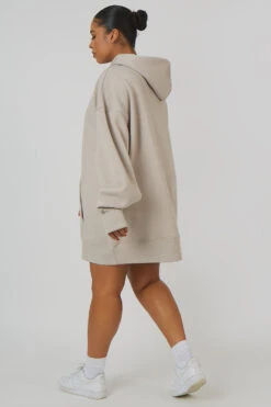 Curve Oversized Sweat Hoodie Dress Ash -LoafLuxe Shop CHOO000318 7006