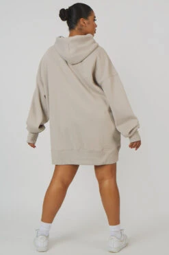 Curve Oversized Sweat Hoodie Dress Ash -LoafLuxe Shop CHOO000318 7018
