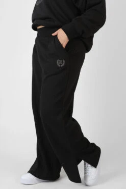 Curve Kaiia Tonal Embroidered Joggers Black -LoafLuxe Shop CJOG00486
