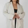 Curve Relaxed Blazer Stone -LoafLuxe Shop COUT0004 1