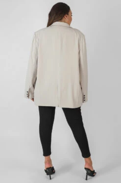 Curve Relaxed Blazer Stone -LoafLuxe Shop COUT0004 4