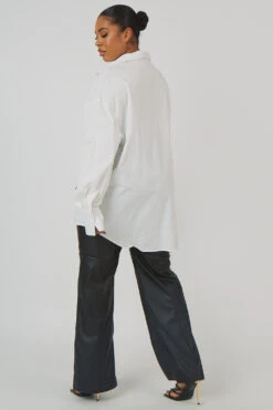 Curve Oversized Poplin Shirt White -LoafLuxe Shop CSHI000618 0447