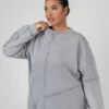 Curve Oversized Raw Edge Sweatshirt Acid Wash -LoafLuxe Shop CSWE00054
