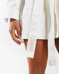 Amber X Public Desire Oversized Belted Shirt Dress White -LoafLuxe Shop EmptyName34
