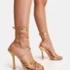 Aspen Gold Knot Strap Lace Up Square Toe Stiletto Heels 1 Aspen Gold Knot Strap Lace Up Square Toe Stiletto Heels -LoafLuxe Shop FLIPGOLD
