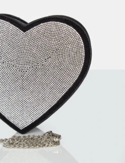 The Phillippa Black PU Diamante Bag -LoafLuxe Shop HG3A9089