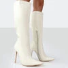 Horizon Wide Fit Ecru Grain Knee High Boots -LoafLuxe Shop HORIZONECRUFRONT 81319fa3 b3d5 4087 acce dbb2ce41c957