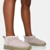 Bambi Light Grey Faux Suede Ultra Mini Ankle Boots -LoafLuxe Shop IMG 0710