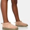Bambi Beige Faux Suede Ultra Mini Ankle Boots -LoafLuxe Shop IMG 0715