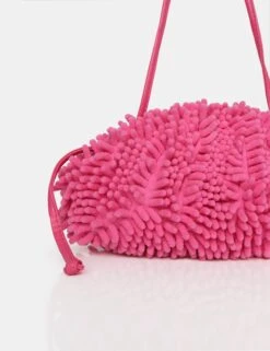 The Ausha Pink Chenille Clutch Bag -LoafLuxe Shop IMG 0945