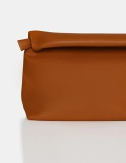 The Aria Caramel Folded Detail Clutch Bag -LoafLuxe Shop IMG 1019