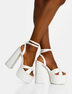Leo Edition White Patent Platform High Heels -LoafLuxe Shop IMG 1185