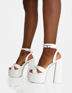 Leo Edition White Patent Platform High Heels -LoafLuxe Shop IMG 1188