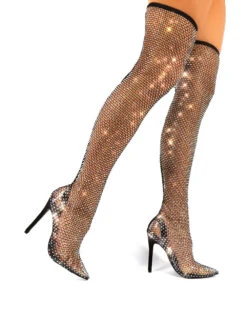 Deal Breaker Wide Fit Black Diamante Fishnet Stiletto Over The Knee High Heels -LoafLuxe Shop IMG 2568 fcb6c430 b26f 419b 870f 77b8daec7031