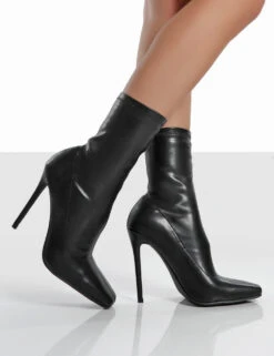 Lars Black Pu Wide Fit Sock High Heeled Stiletto Ankle Boots 9 Lars Black Pu Wide Fit Sock High Heeled Stiletto Ankle Boots -LoafLuxe Shop Larsblackwalking 6e61d5f2 81e9 46bd 8d07 6f381996ec2c
