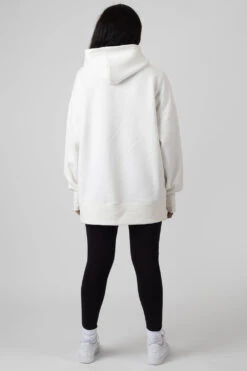 Oversized Text Hoody Ecru -LoafLuxe Shop MHOO0013 3