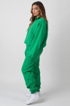 Oversized Fit Seam Front 90S Joggers Green -LoafLuxe Shop MJOG0009 2