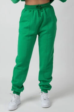 Oversized Fit Seam Front 90S Joggers Green -LoafLuxe Shop MJOG0009 3