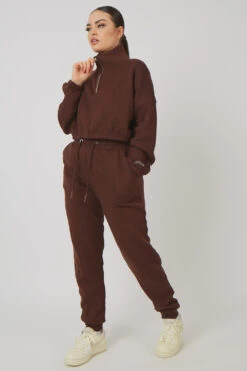 Oversized Fit Seam Front 90S Joggers Chocolate -LoafLuxe Shop MJOG00108 MSWE00068 0158