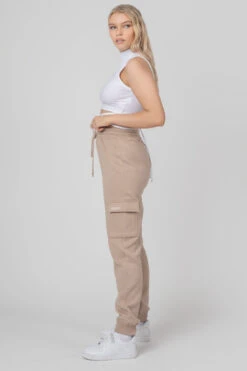 Cargo Joggers Light Taupe -LoafLuxe Shop MJOG0014 2