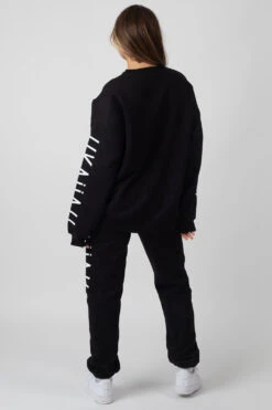 Oversized Kaiia Branded Slogan Joggers Black -LoafLuxe Shop MJOG0019 3