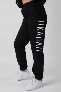 Oversized Kaiia Branded Slogan Joggers Black -LoafLuxe Shop MJOG0019 4
