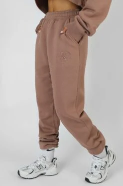 Embroidered 90'S Joggers Frappe -LoafLuxe Shop MJOG0220
