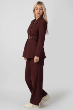 Belted Boxy Blazer Port -LoafLuxe Shop MOUT0014 4