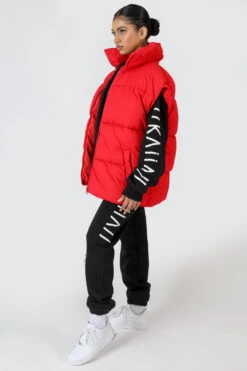 Longline Oversized Gilet Red