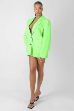 Oversized Masculine Blazer Jacket Green -LoafLuxe Shop MOUT00632