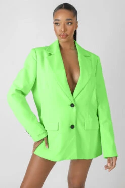 Oversized Masculine Blazer Jacket Green -LoafLuxe Shop MOUT00634