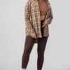 Check Shirt In Camel With Button Fastening -LoafLuxe Shop MSHI0002 1