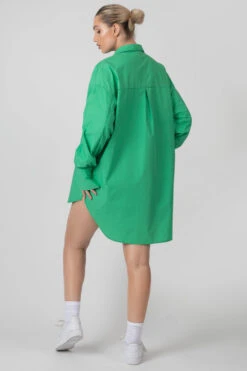 Oversized Poplin Shirt Dress Green -LoafLuxe Shop MSHI0008 3