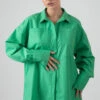 Oversized Poplin Shirt Dress Green -LoafLuxe Shop MSHI0008 4