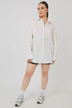 Oversized Poplin Shirt White -LoafLuxe Shop MSHI00098 3853