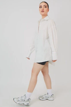 Oversized Poplin Shirt White -LoafLuxe Shop MSHI00098 3893