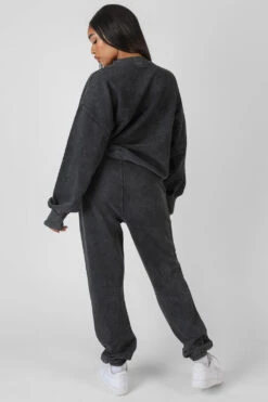 Los Angeles Acid Wash Oversized Sweatshirt Grey -LoafLuxe Shop MSWE00435