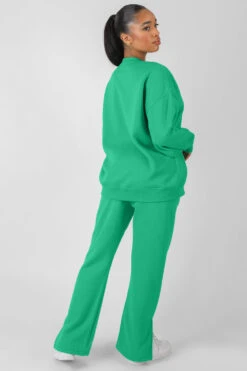 Kaiia Oversized Tonal Embroidered Sweatshirt Green -LoafLuxe Shop MSWE00443