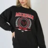 Michigan Embroidered Slogan Oversized Sweatshirt Black -LoafLuxe Shop MSWE0186