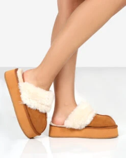 Cosy Chestnut Brown Faux Suede Platform Slider Slippers -LoafLuxe Shop PDECOMTEMPLATE2copy7 f6625d5c 298a 4c3d ad7f 9df92b376459