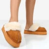 Cosy Chestnut Brown Faux Suede Platform Slider Slippers -LoafLuxe Shop PDECOMTEMPLATE2copy9