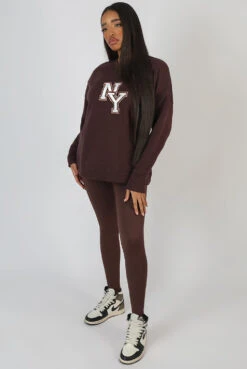 Ny Oversized Sweatshirt Chocolate -LoafLuxe Shop REMOVESTICKINGOUTHAIR