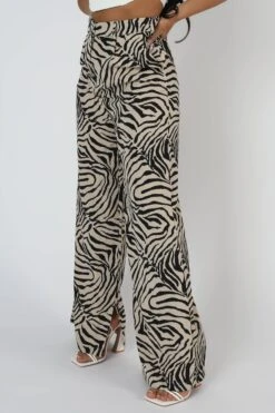 Zebra Print Tailored Trousers Stone -LoafLuxe Shop StudioSession 1055 2