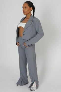 Seam Detail Relaxed Trouser Grey -LoafLuxe Shop StudioSession 1100 2