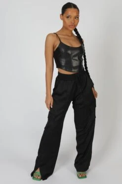 Seam Pu Corset Top Black -LoafLuxe Shop StudioSession 256 3