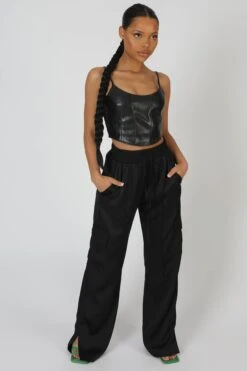 Seam Pu Corset Top Black -LoafLuxe Shop StudioSession 278 3