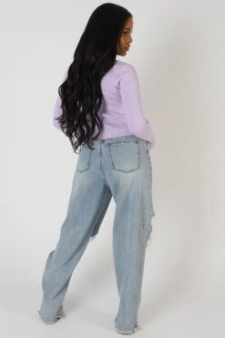 Kaiia Trim Ribbed Top Lilac -LoafLuxe Shop StudioSession 280 2