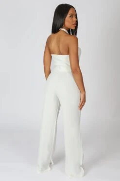Cross Front Halter Wide Leg Jumpsuit White -LoafLuxe Shop StudioSession 353 4