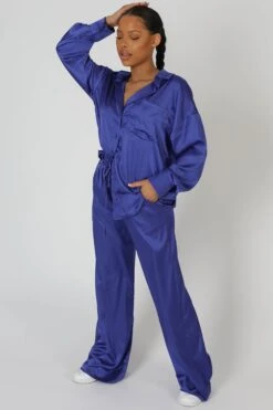 Satin Wide Leg Trousers Purple 9 Satin Wide Leg Trousers Purple -LoafLuxe Shop StudioSession 449 3